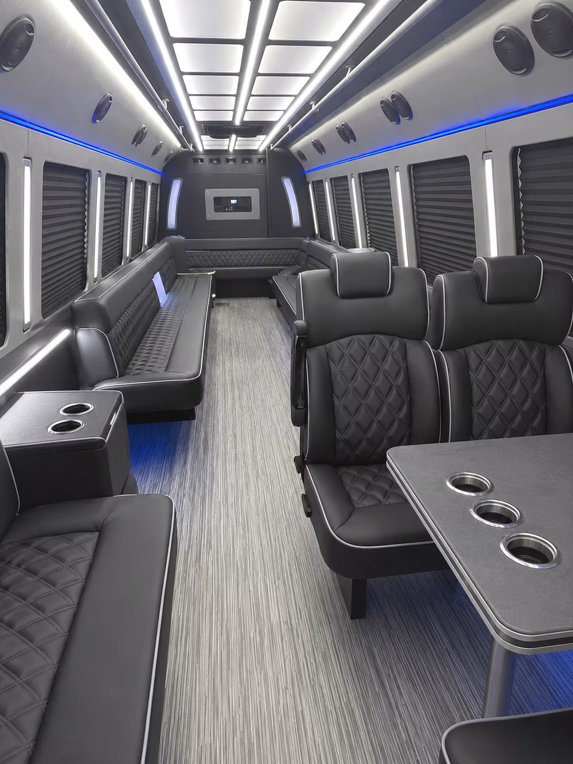 farmington 25 passenger party bus inside