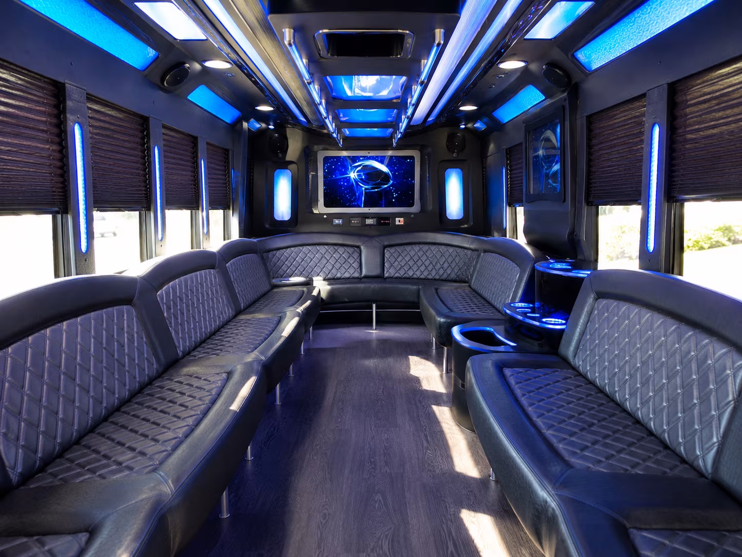 farmington 28 passenger party bus inside