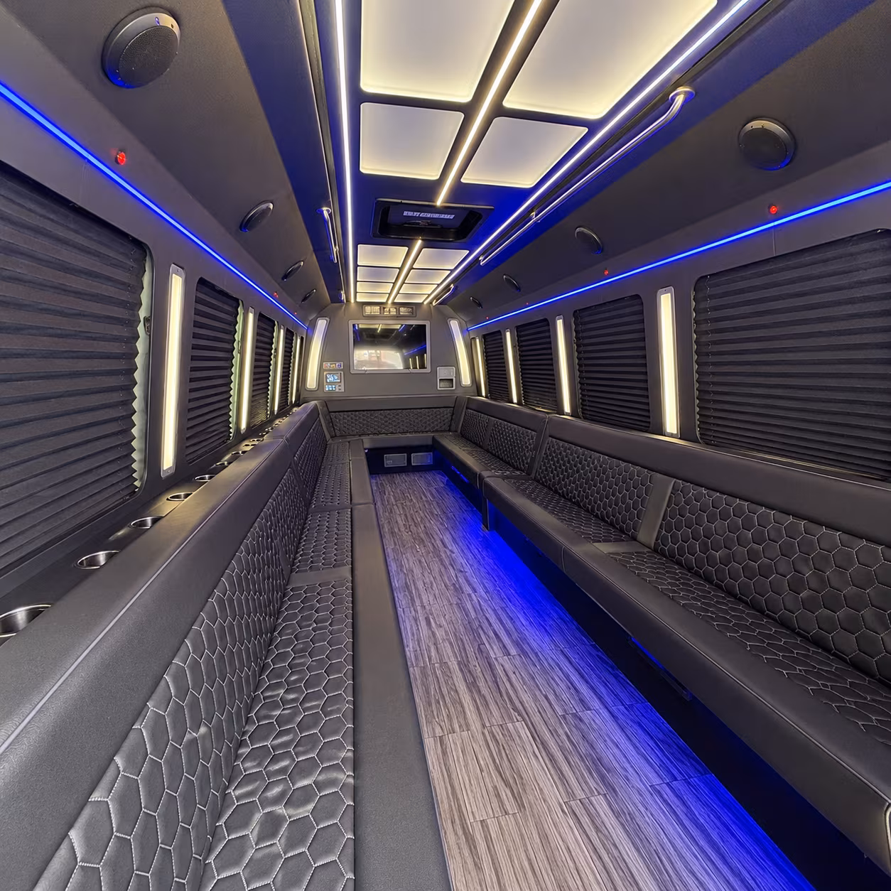 farmington 30 passenger party bus interior