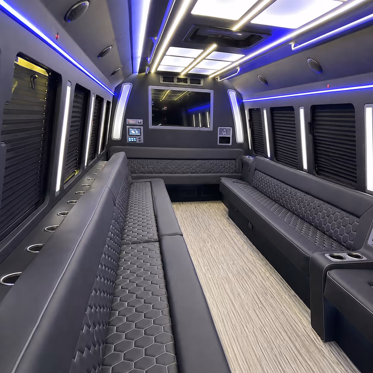 farmington 40 passenger party bus inside