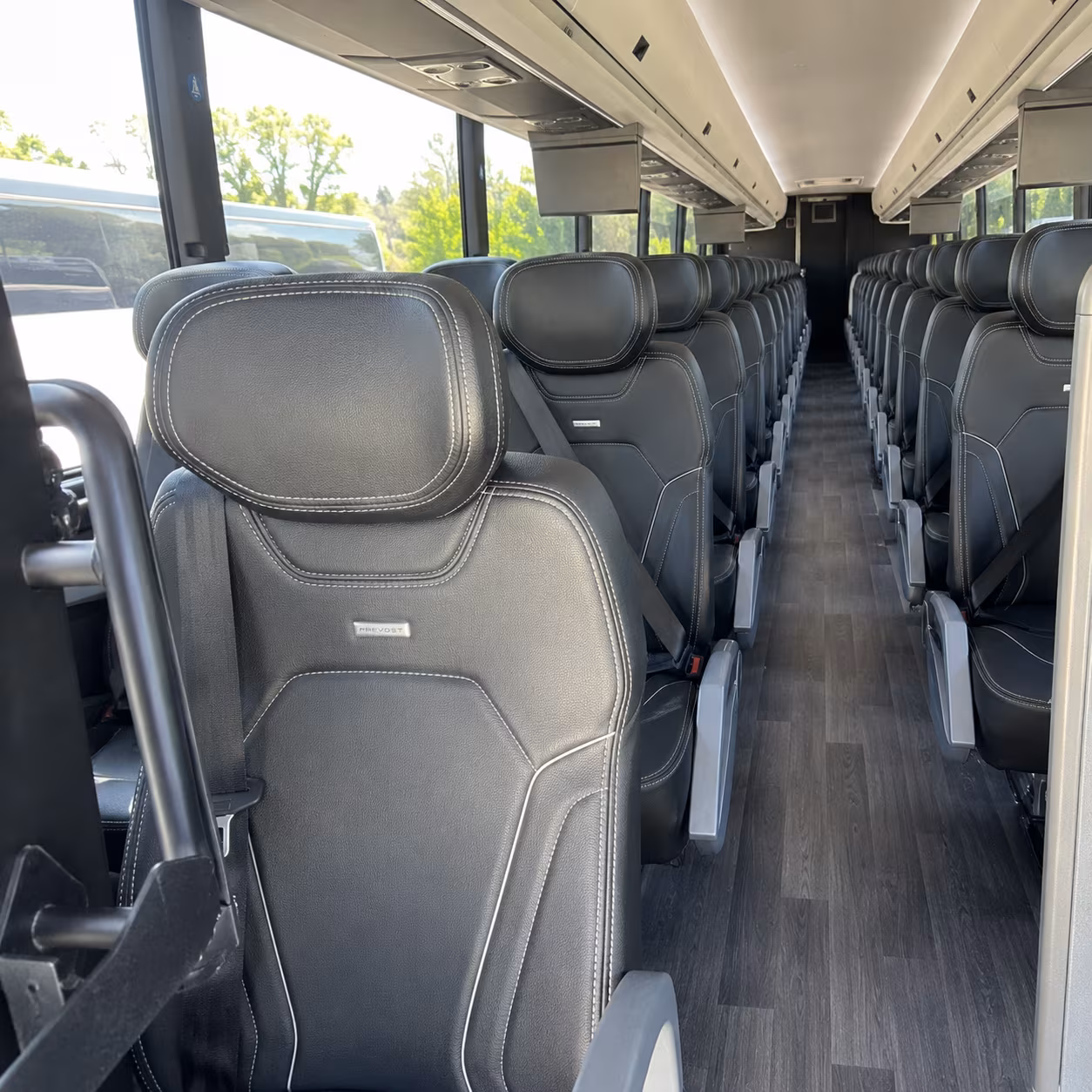 pueblo charter bus rental interior