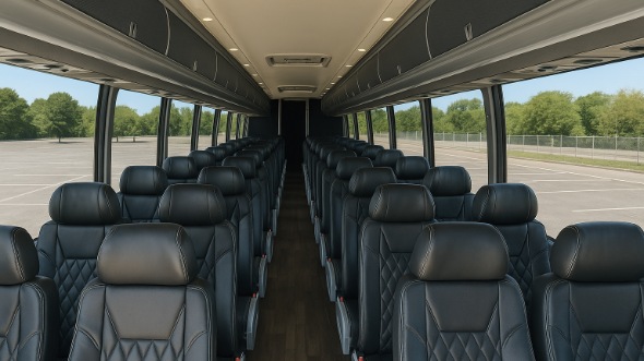 Interior of Charter Bus Company Farmington's 50 Passenger Charter Bus in Farmington