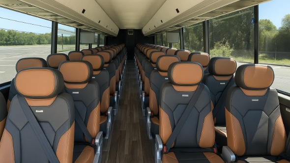 Interior of Charter Bus Company Farmington's 55 Passenger Charter Bus in Farmington