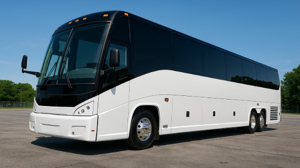 Exterior of Charter Bus Company Farmington's 56 Passenger Charter Bus in Farmington