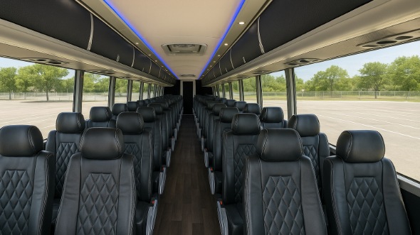 farmington 56 passenger charter bus inside