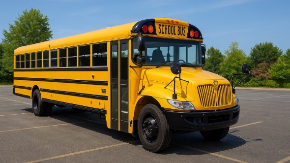 Exterior of Charter Bus Company Farmington's School Bus in Farmington
